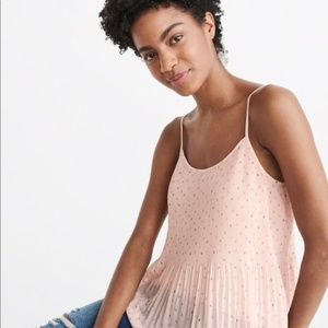 A&F Abercrombie pleated pink Cami top XL